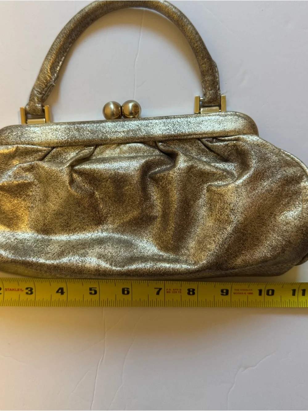 ANTONIO MELANI Metallic Gold Frame-Top Clutch